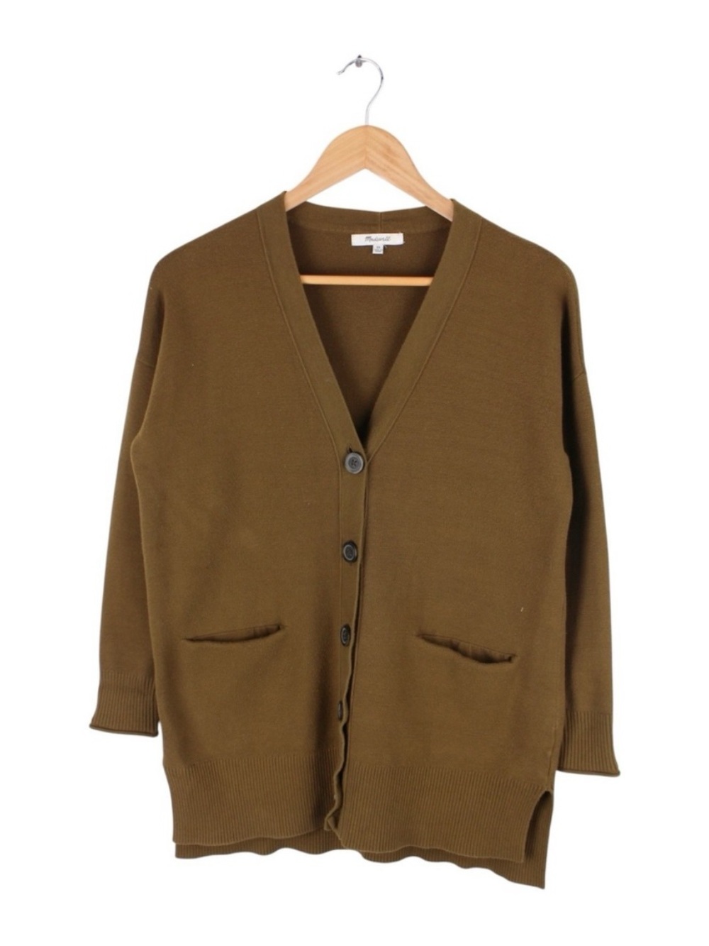 Madewell Cardigan Sweater Womens XS Brown Button Front Lightweight Knit